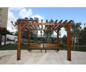 Ahşap Pergola Kapalı korkuluk PR-110